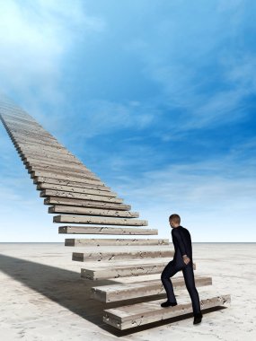 merdivenlerde cennete yürüyüş işadamı