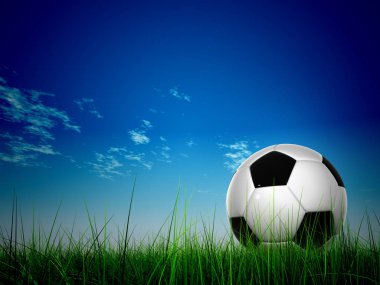 yeşil çim futbol topu