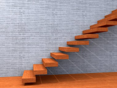 Merdiven basamakları duvarının yakınında 