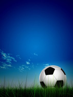 yeşil çim futbol topu