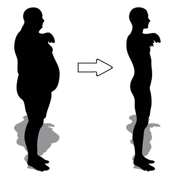 Vet overgewicht vs slanke man — Stockfoto