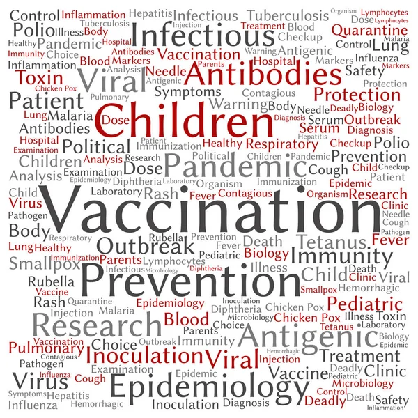 Children vaccination word cloud — Stock Photo, Image