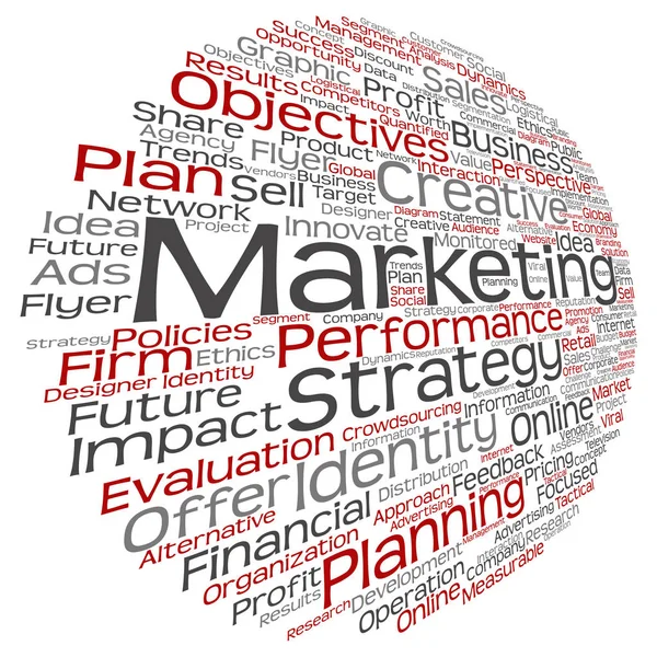 Nube di parola target marketing business — Foto Stock
