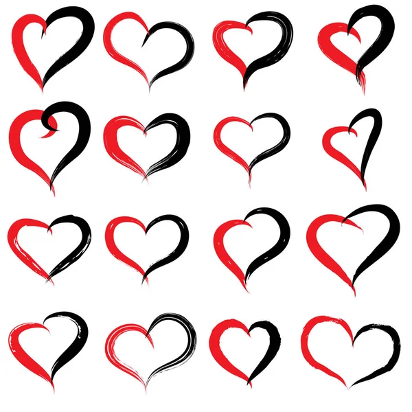 Red and black hearts — Stock Photo, Image