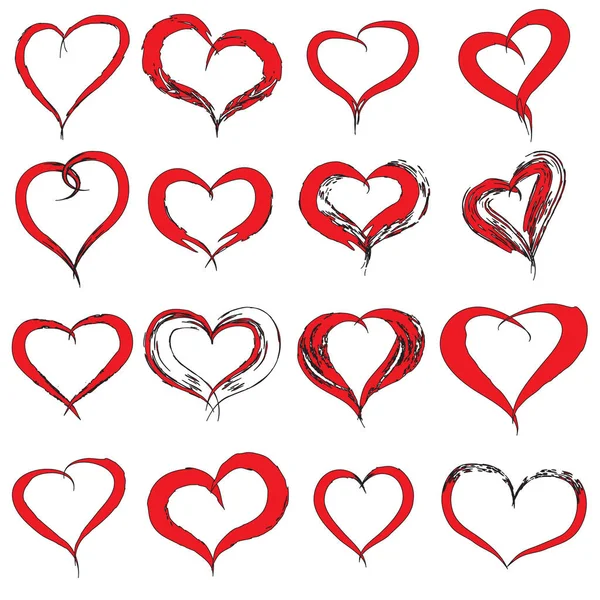 Red and black hearts — Stock Photo, Image