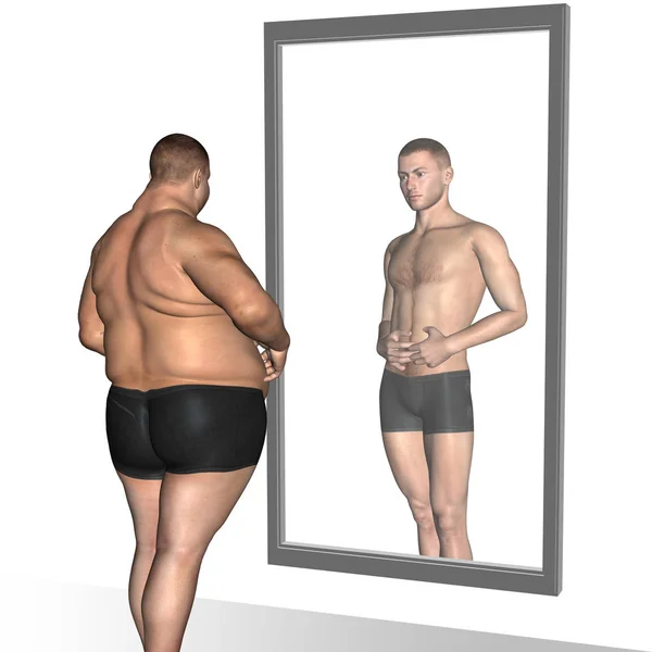뚱뚱한과 체중 vs 슬림 남자 — 스톡 사진
