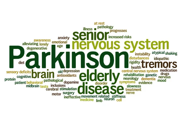 Parkinsons disease healthcare word cloud — Stock Photo, Image