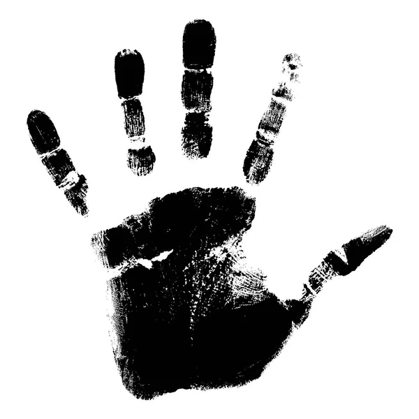 Impressão da mão preta no branco — Fotografia de Stock