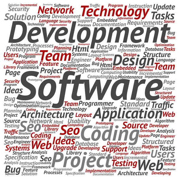 Software ontwikkeling word cloud — Stockfoto