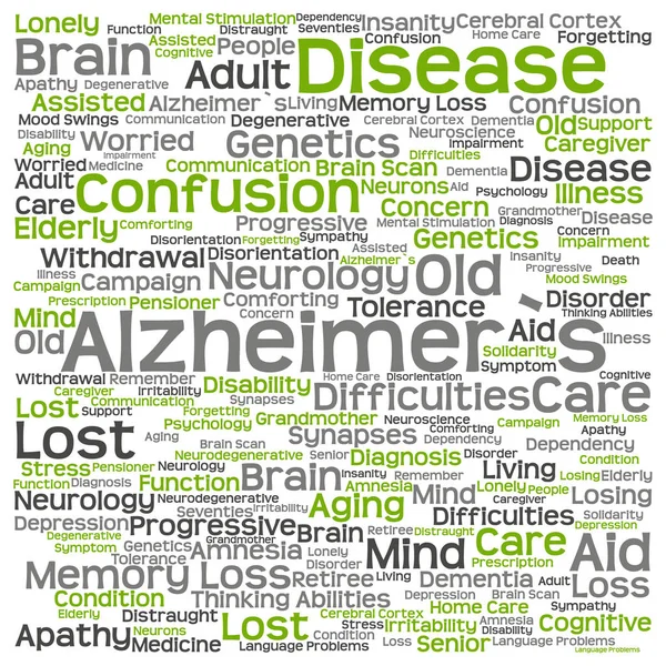 Nube palabra enfermedad de Alzheimer — Foto de Stock