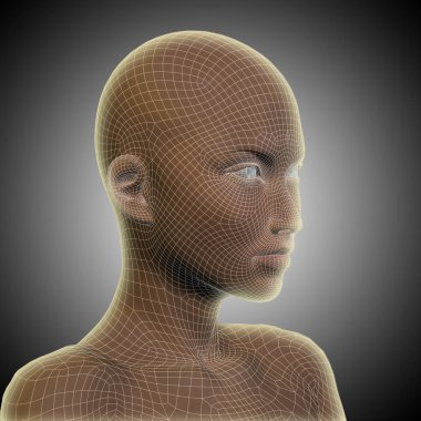 Tel kafes genç insan yüzü 