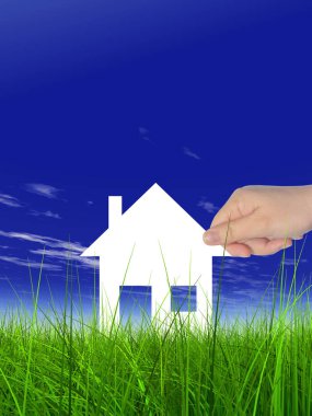 Adam el evde beyaz kağıt 