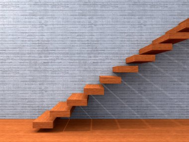 Merdiven basamakları duvarının yakınında 