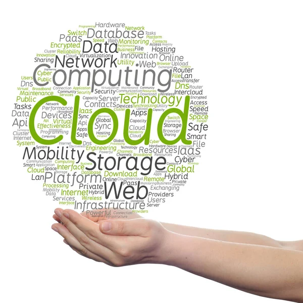 Cloud computing parola cloud — Foto Stock