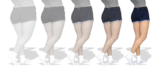 뚱뚱한 여자 vs 슬림 여성 — 스톡 사진