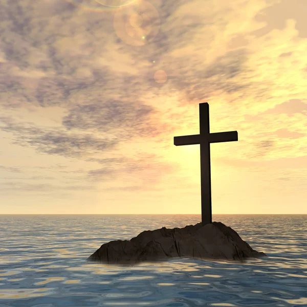 L 3d 插图基督教的十字架 — 图库照片