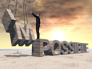 imkansız metnin üzerinde duran adam