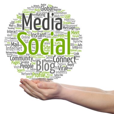 sosyal medya kelime bulutu elinde