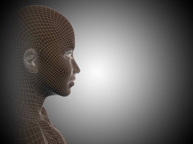 Tel kafes genç insan yüzü 