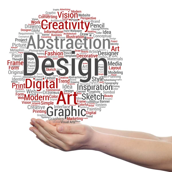 Design word cloud in hands — Stock Photo, Image