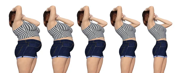 Mujer gorda vs mujer delgada —  Fotos de Stock