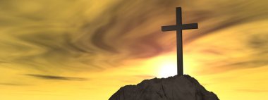 sembol günbatımı gökyüzü üzerinde çapraz