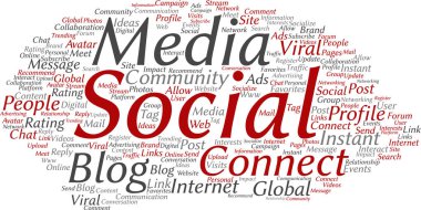 Kavramsal sosyal medya bulut kelime 