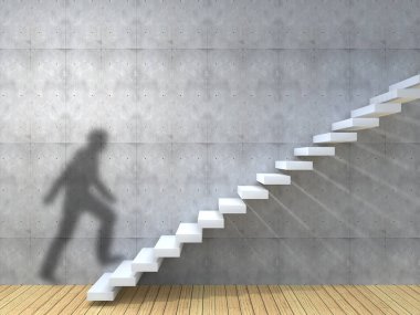 işadamı gölge tırmanmaya merdivenler