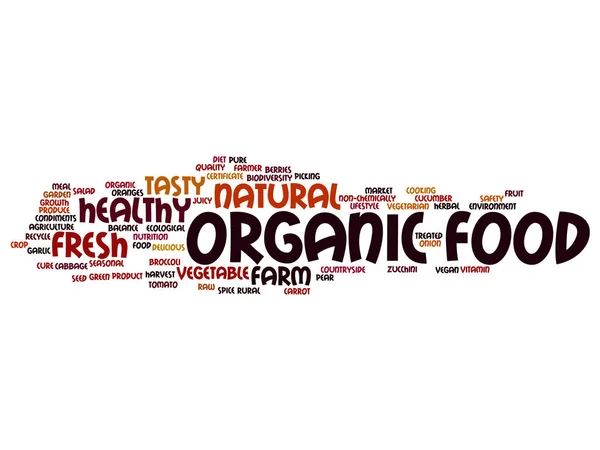 Conceptual organic food word cloud — Stock Photo, Image