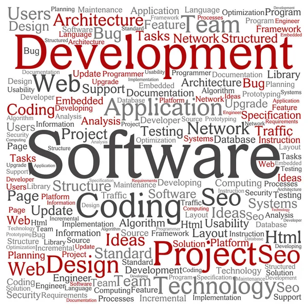 Software development word cloud — Stock Photo, Image