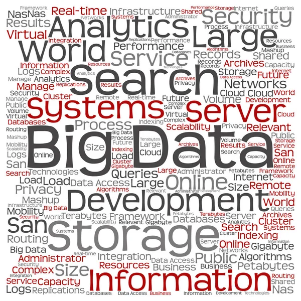 Nube de palabras de big data —  Fotos de Stock