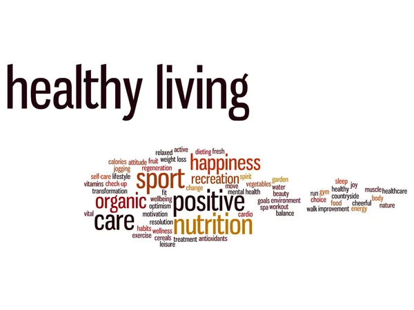 Conceptual healthy living word cloud — Stock Photo, Image