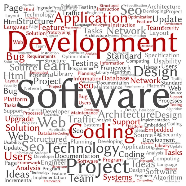 ソフトウェア開発の単語雲 — ストック写真