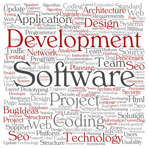 Software ontwikkeling word cloud — Stockfoto