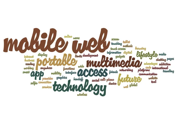 Conceptual mobile web word cloud — Stock Photo, Image