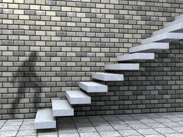 Hombre de negocios sombra subir en escaleras — Foto de Stock