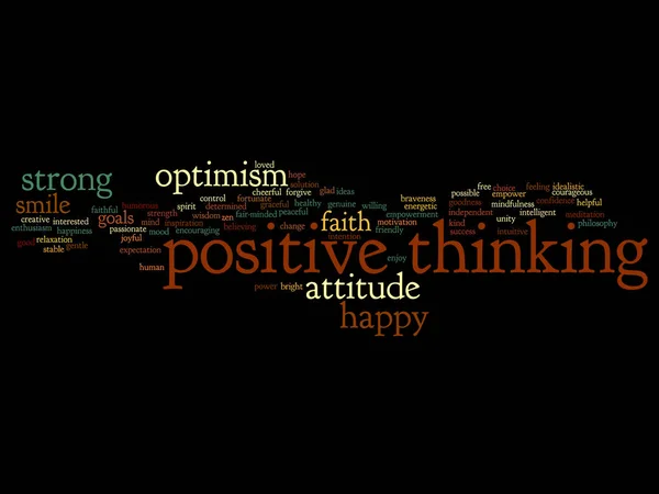 Positief denken word cloud — Stockfoto