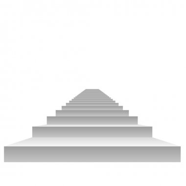 3D beyaz beton merdiven 