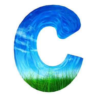 çim ve mavi gökyüzü su yazı tipi