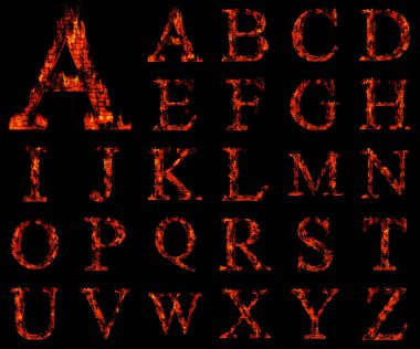 Ateşten yapılmış yazı tipi