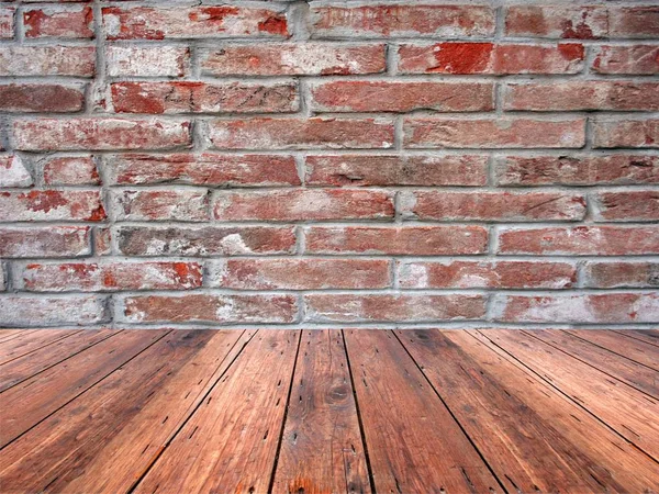 Wood  old floor with wall — Stock Photo, Image