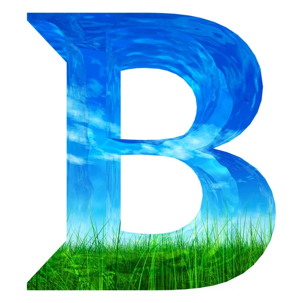 Трава и голубой шрифт — стоковое фото