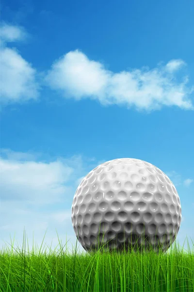 Hierba con una pelota de golf —  Fotos de Stock