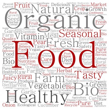Kavramsal organik gıda kelime bulutu 