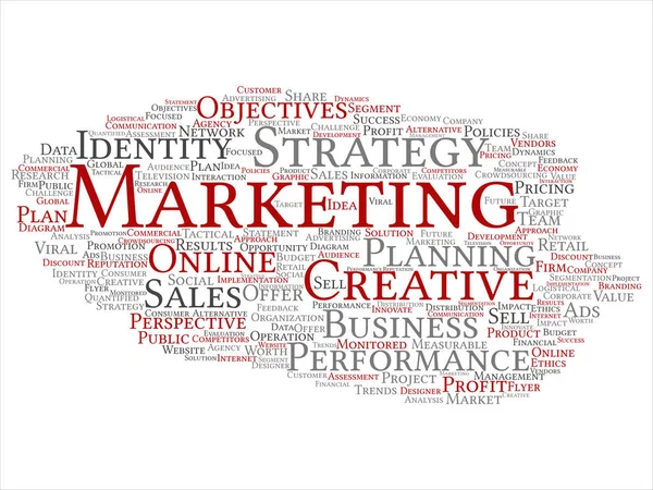 Bedrijfs marketing ronde word cloud — Stockvector