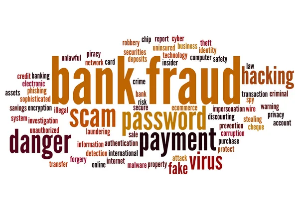 Fraude bancaire mot nuage — Image vectorielle