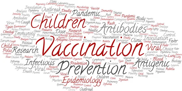 子供の予防接種の単語の雲 — ストックベクタ