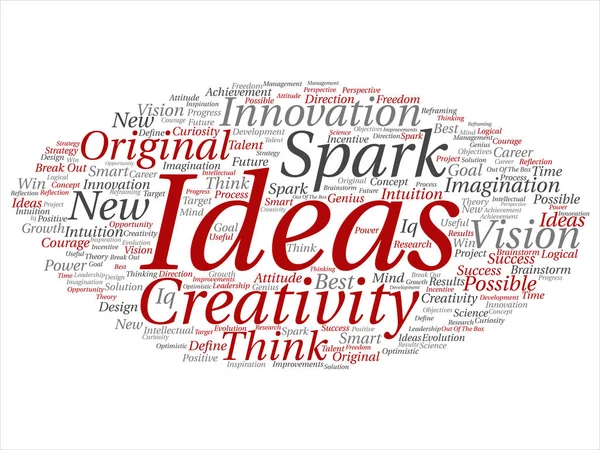 Creative new ideas word cloud — стоковый вектор