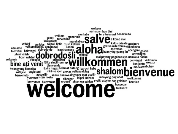 Welcome international word cloud — Stock Vector