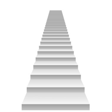 3D beyaz beton merdiven